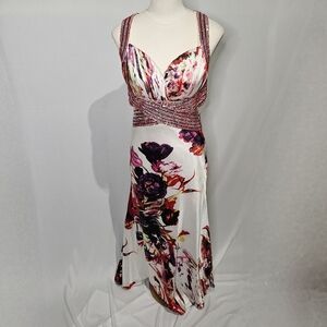 Cinderella Divine Maxi Length Floral and Sequin Gown Sz 4